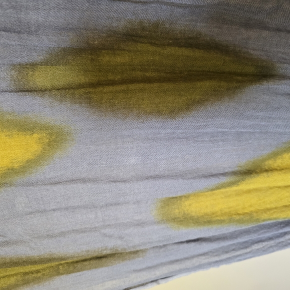 Eileen Fisher Wool Blue and Green Patterned Scarf - Picture 2 of 4